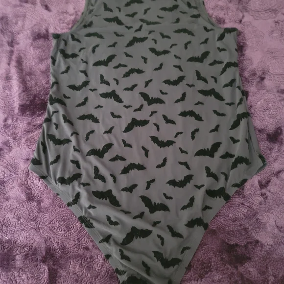 Sheer Black Bat Print Bodysuit Torrid Size 0/0X - Picture 2 of 7